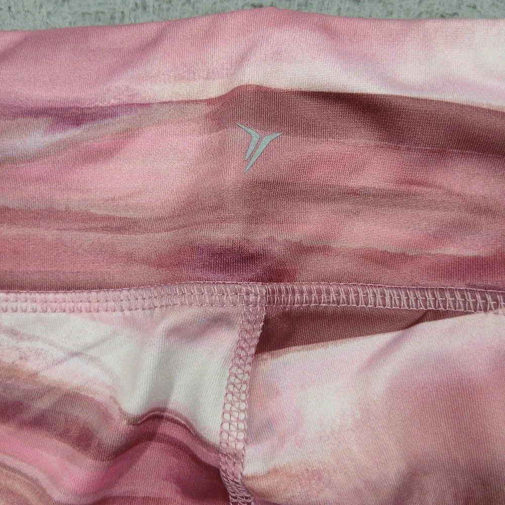 Old Navy Active Leggings Girls L 10–12 Pink Stripe‎ Go-Dry Athletic